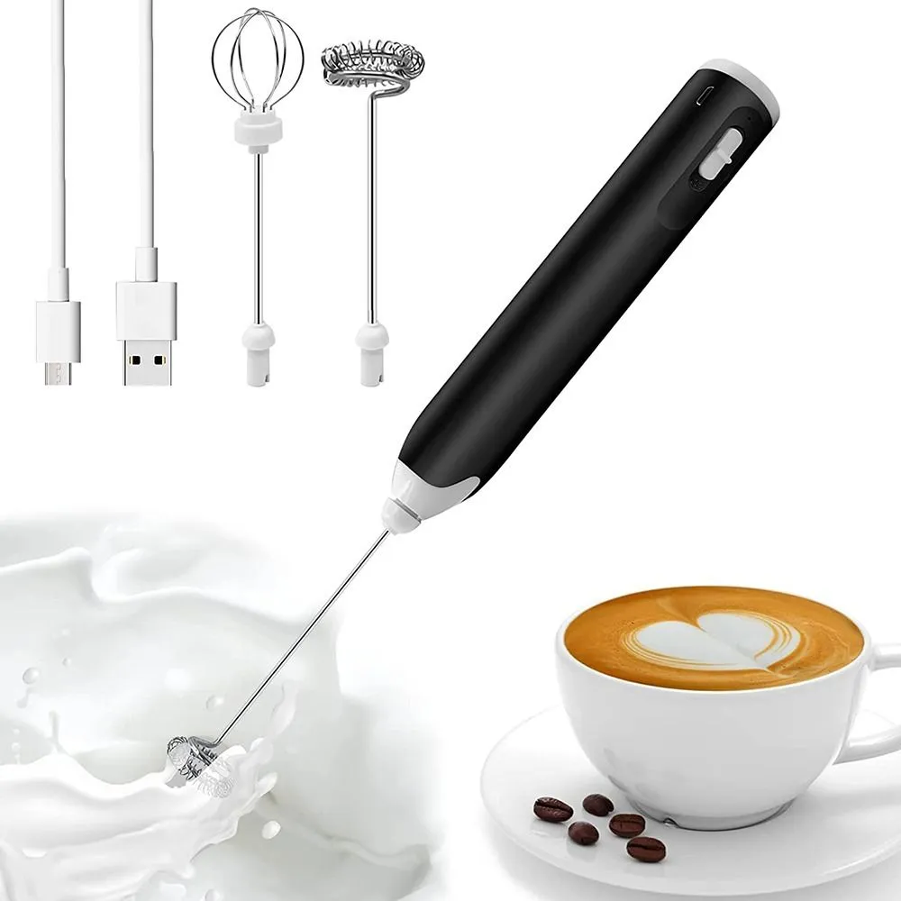 Rechargeable Milk Frother Battery Operated,2-Speed Portable Travel  Frother,Electric Milk Foamer Coffee Frother for Latte, Cappuccino, Hot  Chocolate