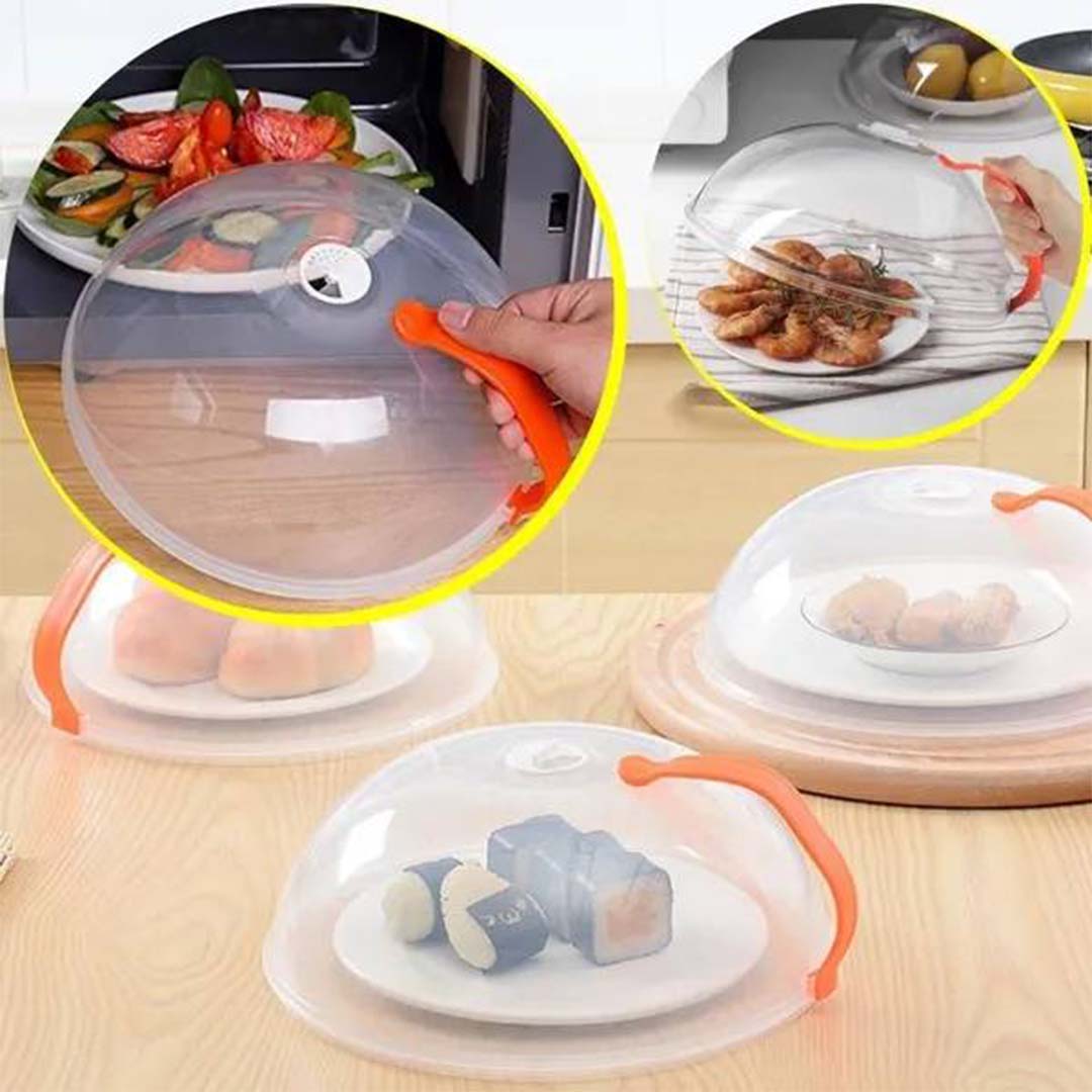 30cm Microwave Plate Cover With Magnetic Prevent Splatter Cover With Steam  Vent^