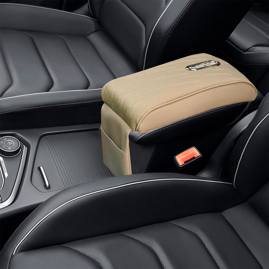 Leather Car Armrest Box Pad with Tissue Holder