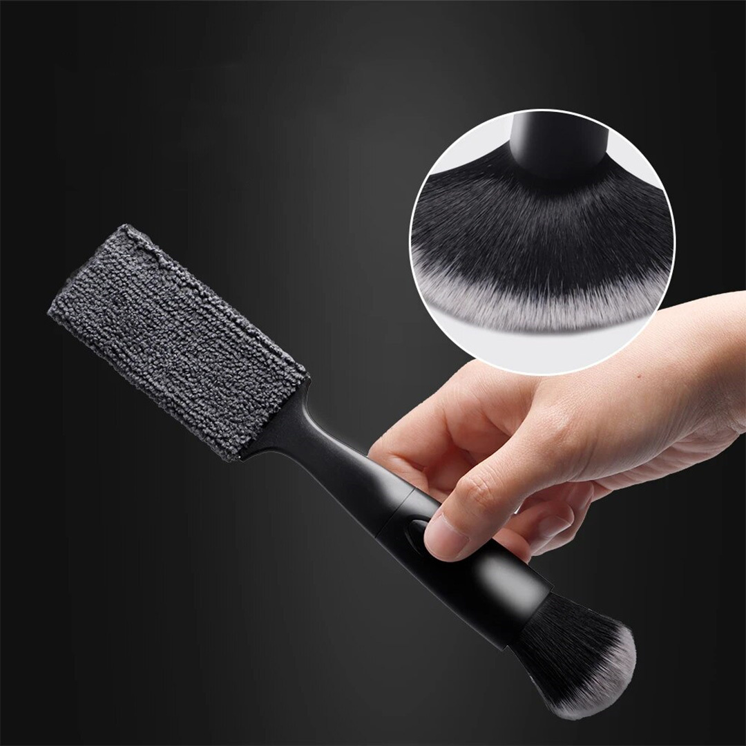 Double Head Brush for Car Cleaning,2 in 1 Portable Car Interior Dust Brush,Soft
