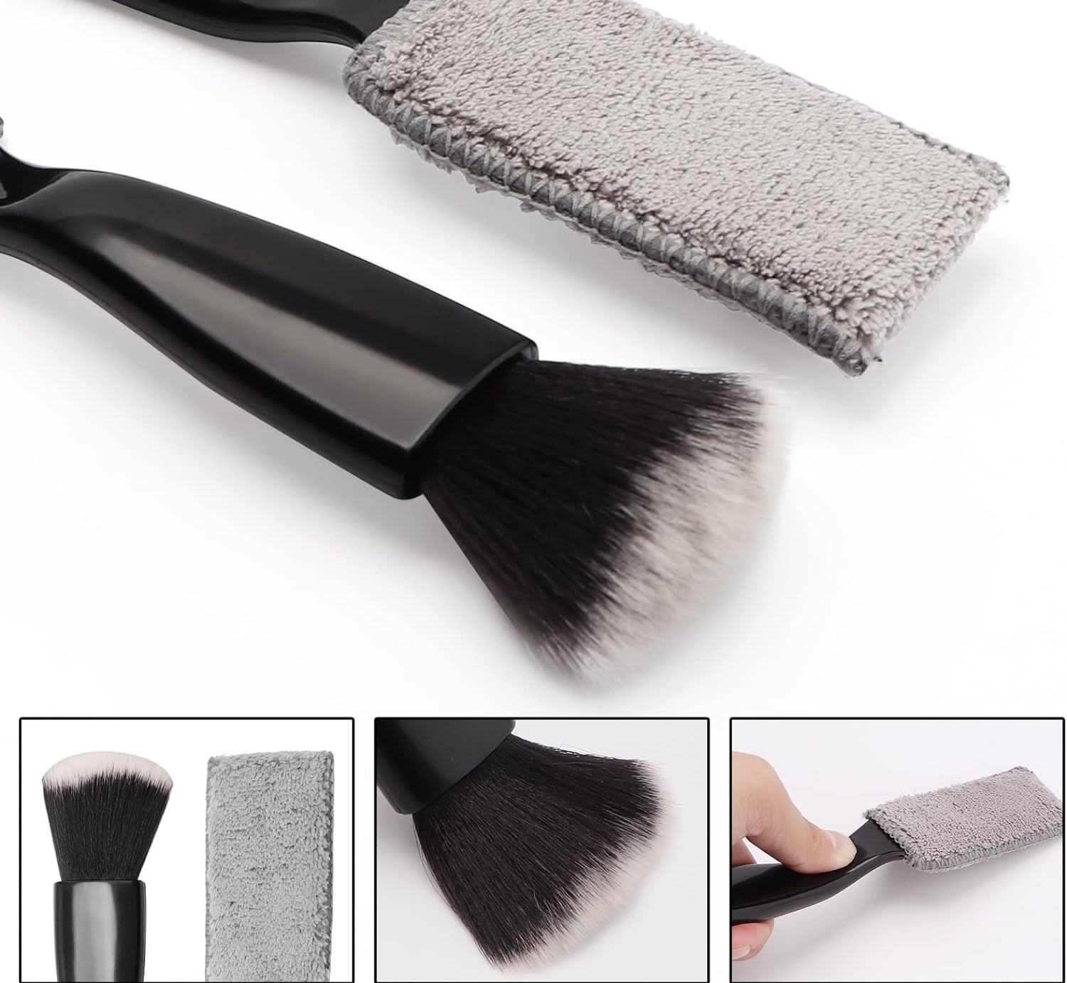 Double Head Brush for Car Cleaning,2 in 1 Portable Car Interior Dust Brush,Soft