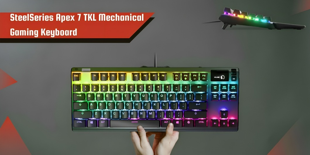 SteelSeries Apex 7 TKL 84-Key RGB Mechanical Gaming Keyboard (Red Switch) 